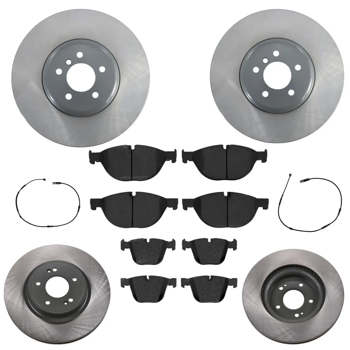 Front & Rear Geo Coated Rotors & Eps Brake Pads For Bmw 550I Gt 2010 2012 2015 1