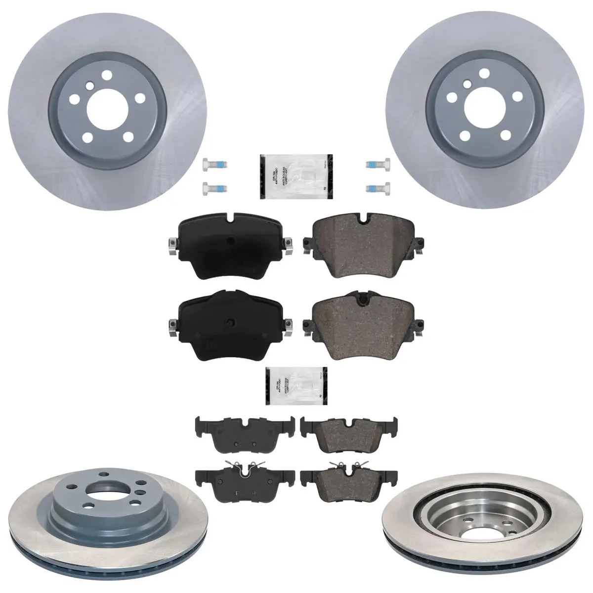 F&R Coated Disc Brake Rotors & Eps Brake Pads For Bmw X2 28I 2.0L 2018 2020 2023 1