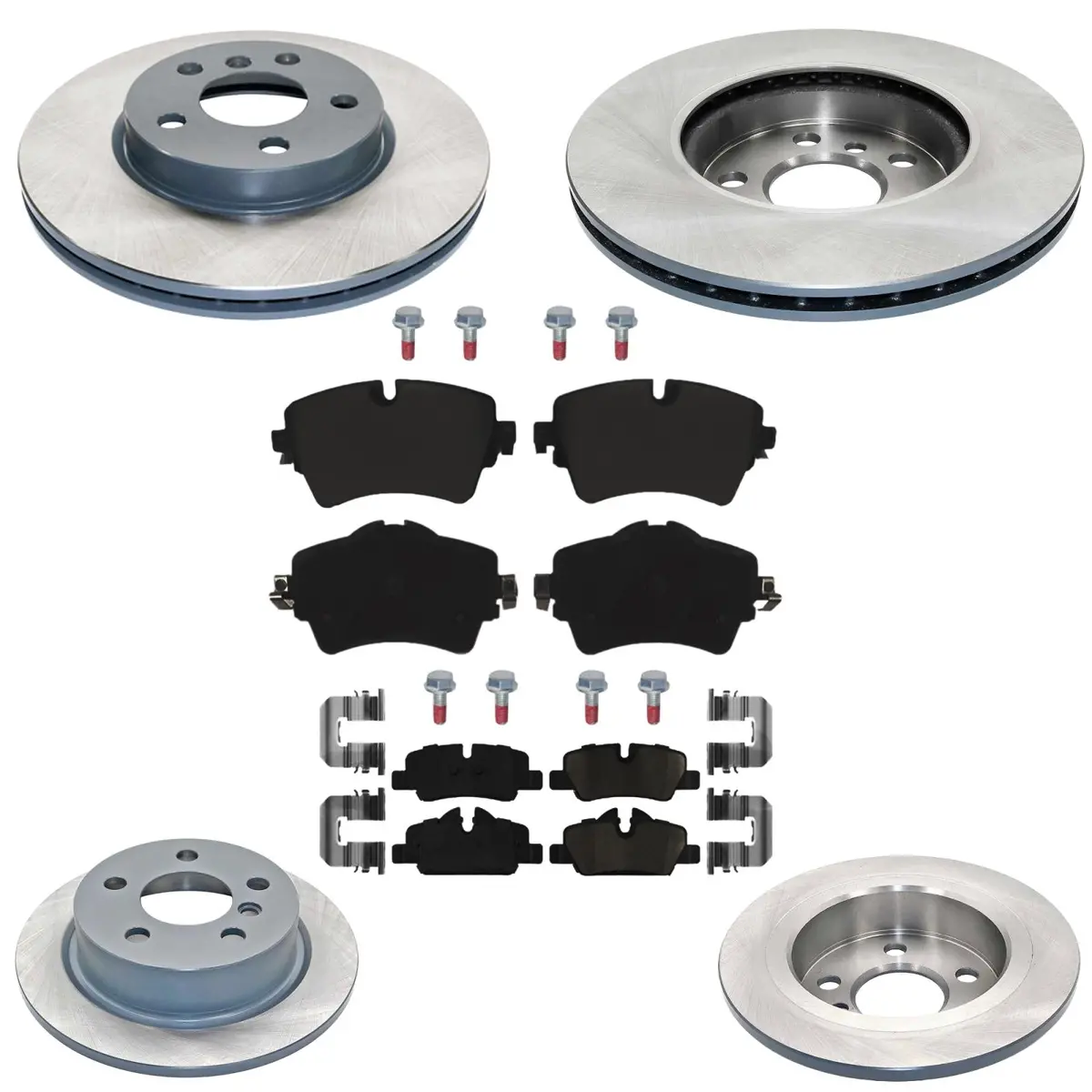 Frt & Rr Coated Disc Brake Rotors & Eps Brake Pads For Mini Cooper S 2014 2015 1