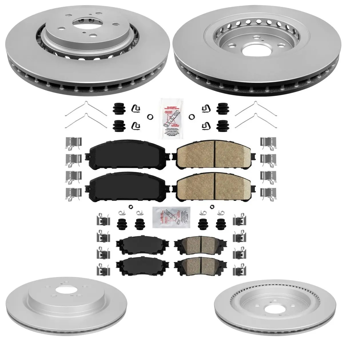 Coated Disc Brake Rotors & Brake Pads For Lexus Rx350 Rx450h Hl 2016 2021 2022 1