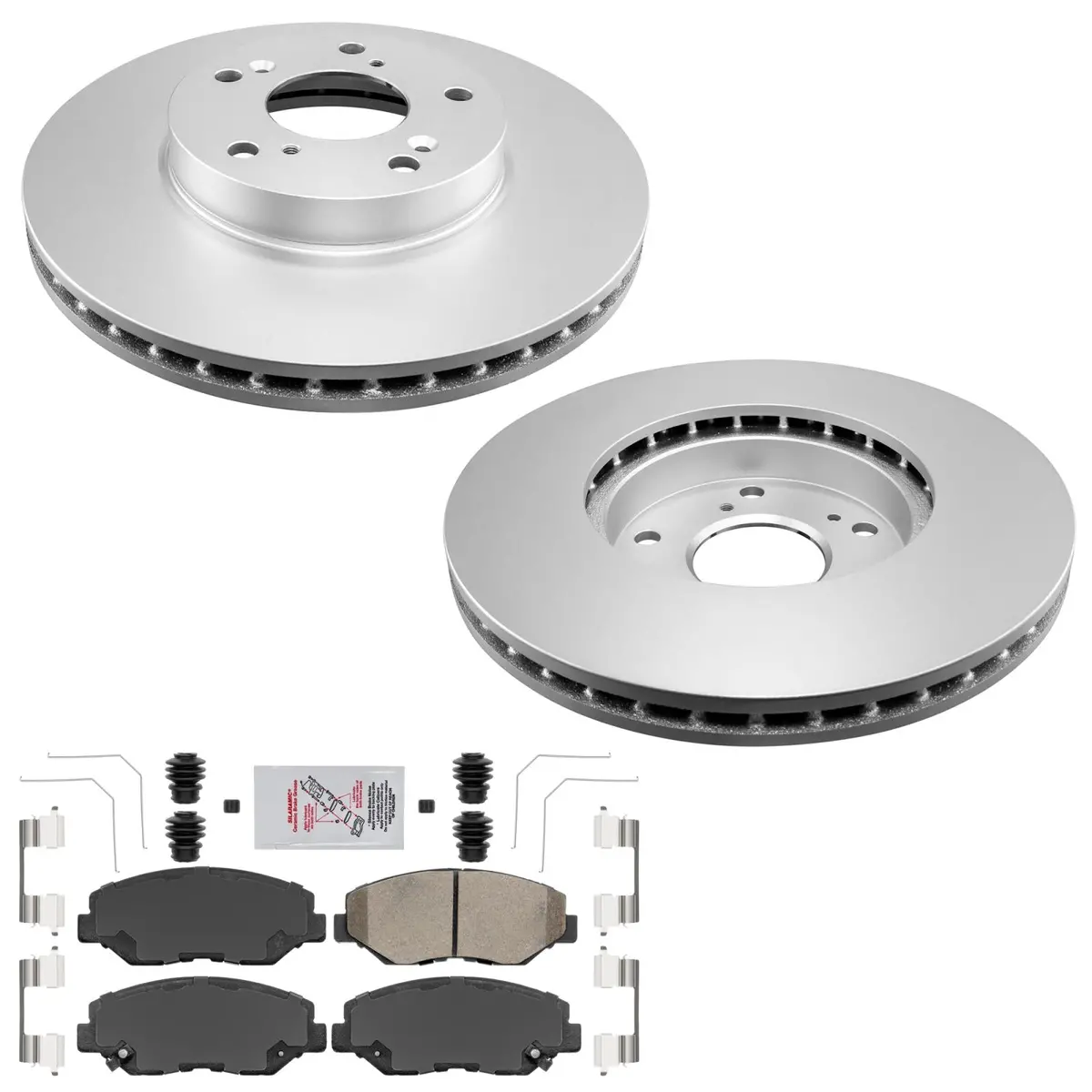 Geo Coated Front Disc Brake Rotors Pads For Honda Accord 03-07 2.4L Dx Lx 1