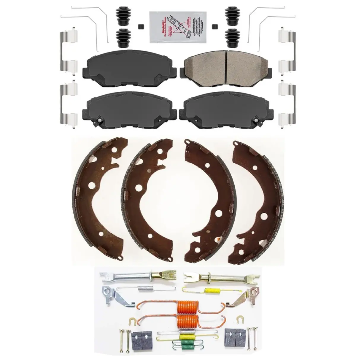 Ceramic Front Disc Pads Brake Shoes Springs For Honda Accord 03-07 2.4L Dx Lx 1