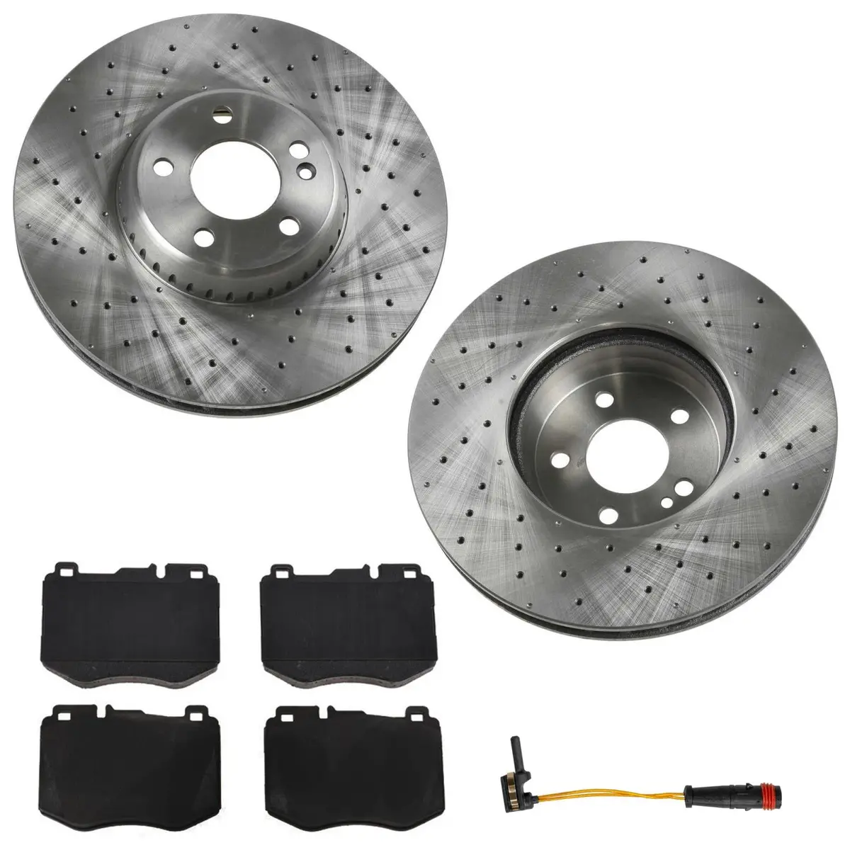 Front Disc Brake Rotors Eps Pads For Mercedes Benz C300 Amg Sport Package 15-21 1