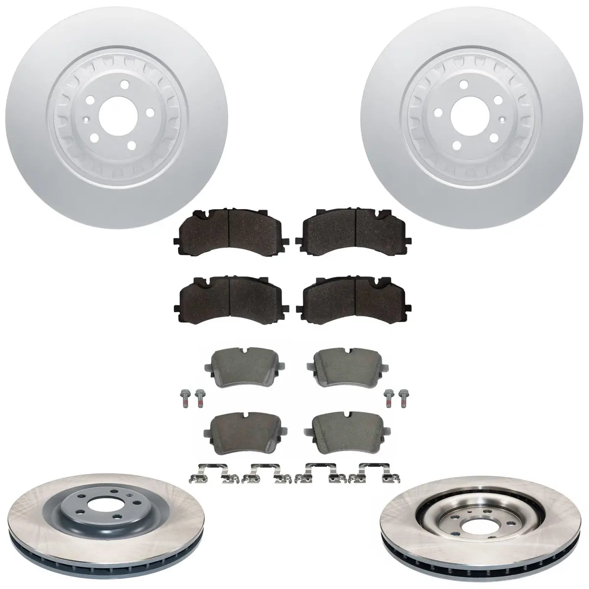 Front & Rear Geo Coated Rotors & Eps Brake Pads For Audi Sq7 Sq8 2020-2026 400Mm 1