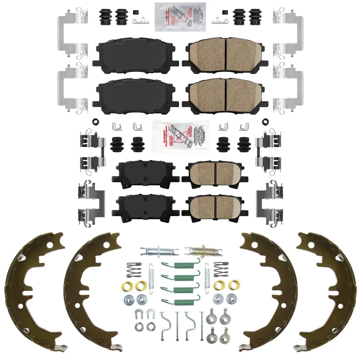 Front And Rear Disc Brake Pads Parking Shoes For Lexus Rx350 Rx400h 2006-2009 1