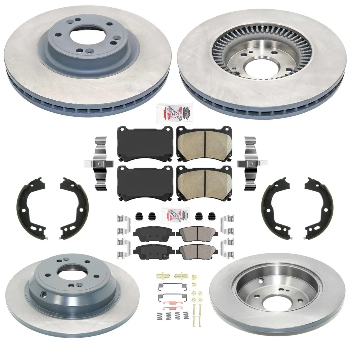 Coated Disc Brake Rotors & Brake Pads For Hyundai Genesis 3.8L 4Door Sedan 12-14 1