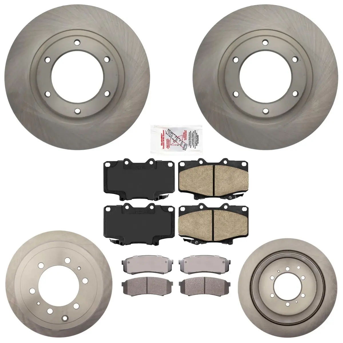 Front & Rear Brake Pads Rotors For Toyota Land Cruiser 93-97 & Lexus Lx450 96-97 1