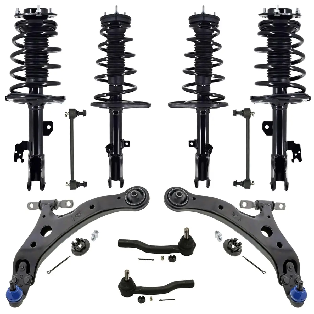 Front & Rear Struts Control Arms Tie Rods & Links For Toyota Camry V6 2007-2011 1