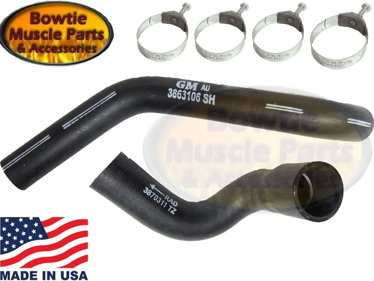 65 Chevelle 396 Z16 Upper Lower Radiator Hose 3863106 3870311 With Clamps Hoses 1