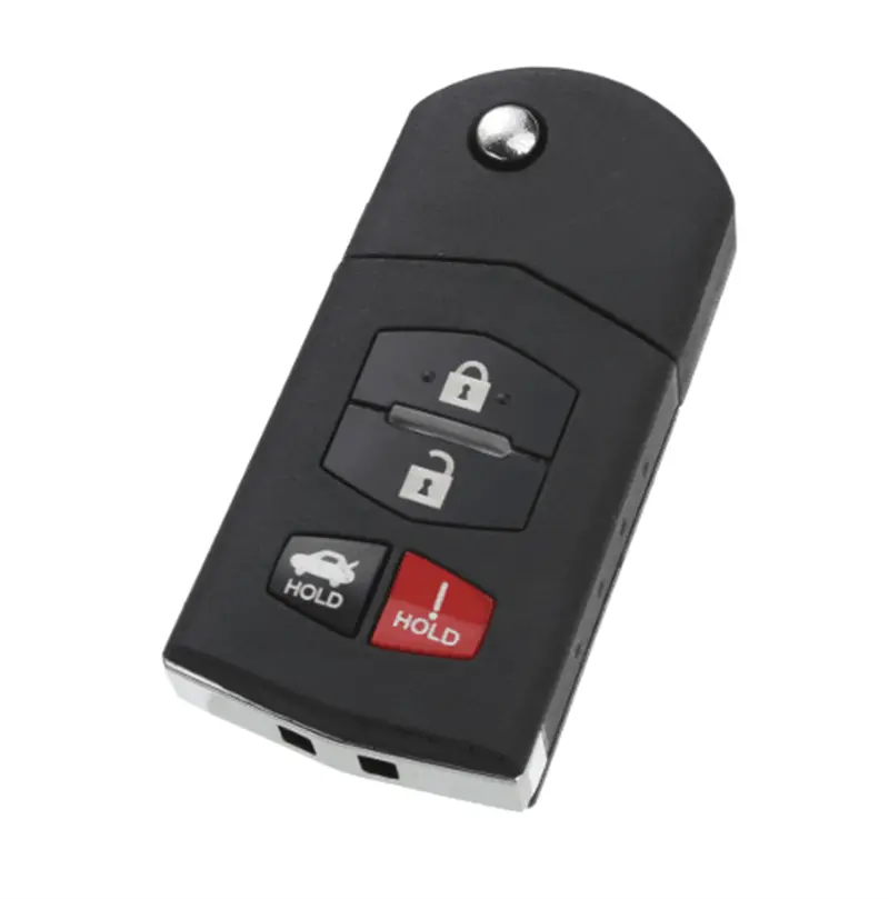 3+1 Buttons Replacement Shell For Mazda Folding Flip Remote Key Fob Case 4 Button Mazda 3 5 6 Rx-8 Cx-7 Cx-9 - Pack Of 5 1