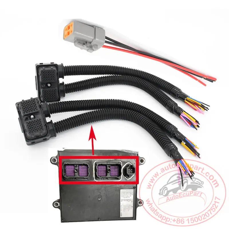 3Pcs/Set Full Ecu Harness Connectors 600-475-1102, Pc130-8 Engine Controller For 4988820 Cm2150 Ecm For Dodge Cummins Dongfeng Df-1516B Truck Computer 1