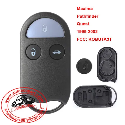 Remote Key Shell Case Fob 3 Button For Nissan Maxima Pathfinder Quest 1999-2002 Fcc: Kobuta3t 1