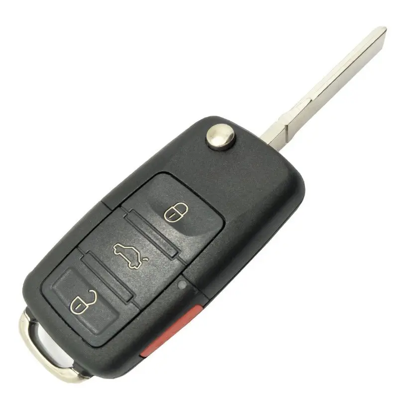 4 Buttons Remote Flip Folding Car Key Shell For Vw Volkswagen Mk4 Bora Golf 4 5 6 Passat Polo Bora Touran With Blade - Pack Of 5 1
