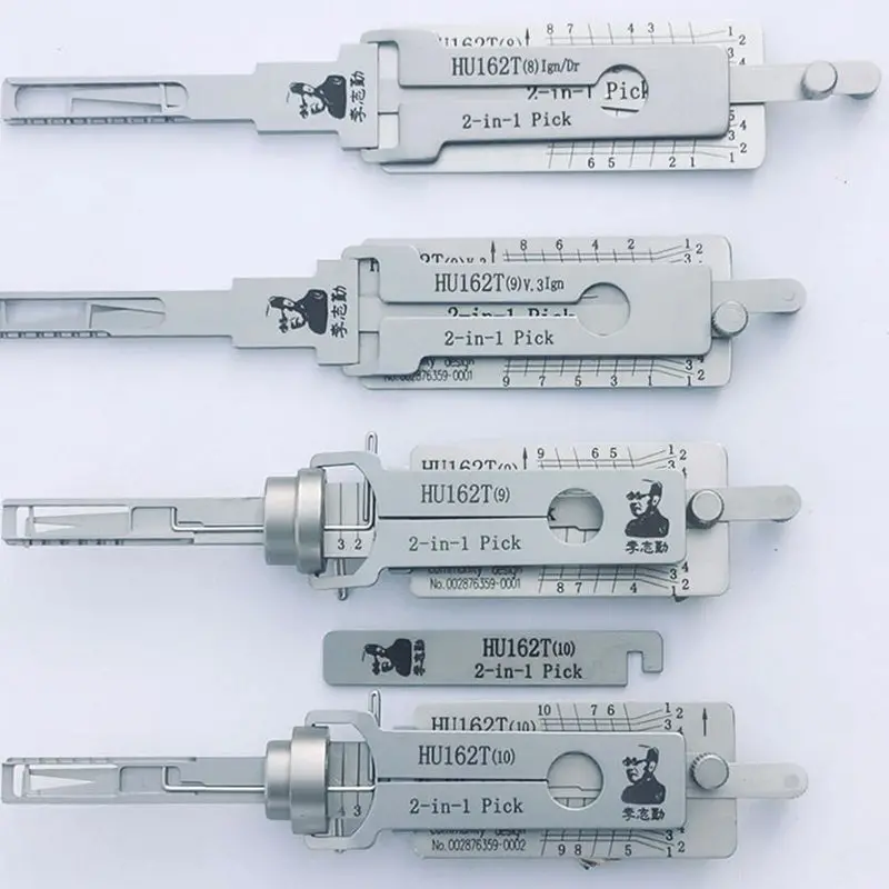 4Pcs/Set Original Lishi Hu162t Lock Pick Decoder 2-In-1 For Vw, Audi, Skoda, Seat 1