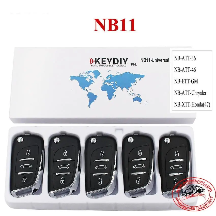 5Pcs Kd Nb11-Universal Multi-Functional Remote Control Key 3 Button (Keydiy Nb Series) 1