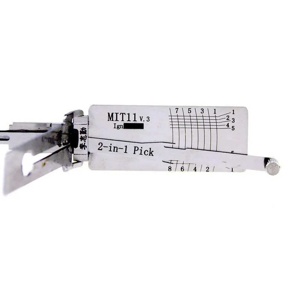 Original Lishi Mit11 / Mit3 8-Cut For Mitsubishi 2-In-1 Pick - Ignition 1