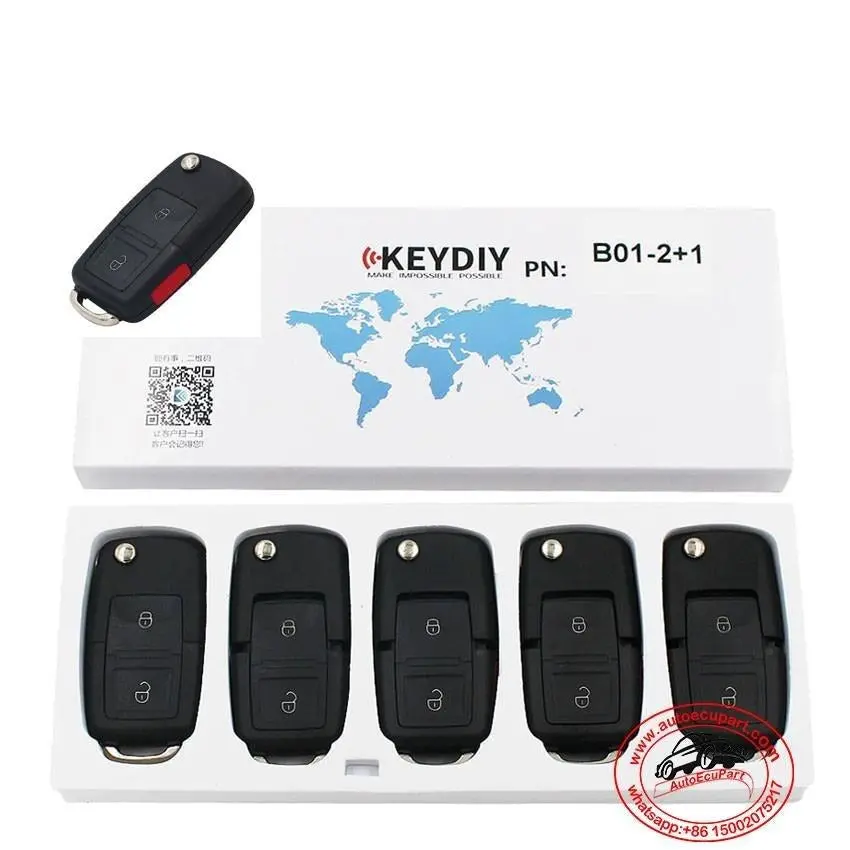 5Pcs Kd B01-2+1 Universal Remote Control Key 3 Button (Keydiy B Series) 1