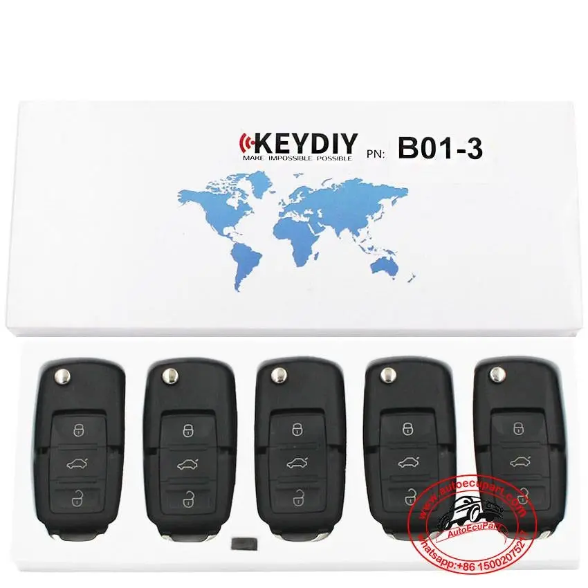 5Pcs Kd B01-3 Universal Remote Control Key 3 Button (Keydiy B Series) 1