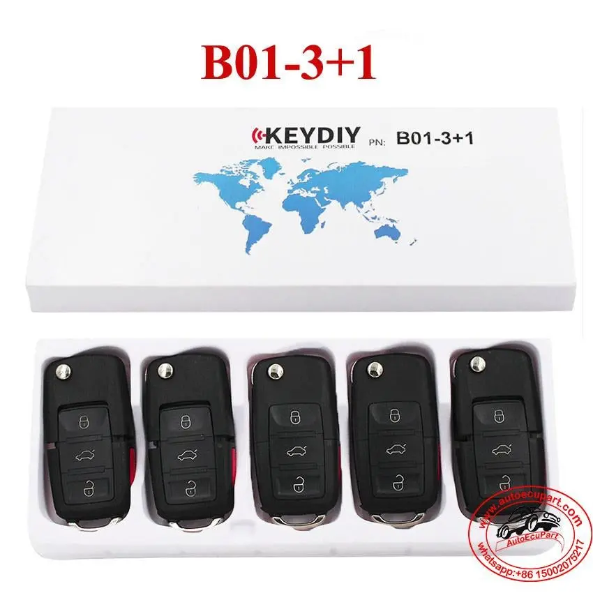 5Pcs Kd B01-3+1 Universal Remote Control Key 4 Button (Keydiy B Series) 1