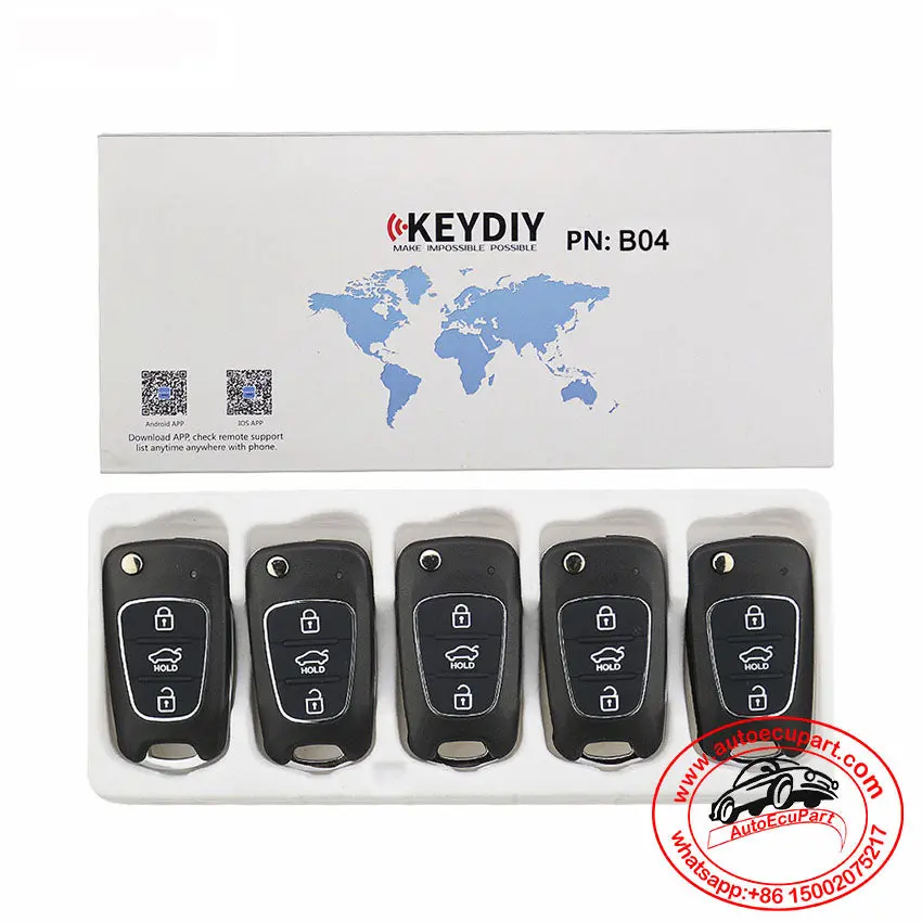 5Pcs Kd B04 Universal Remote Control Key 3 Button (Keydiy B Series) 1