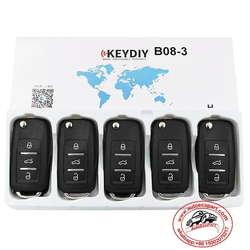 5Pcs Kd B08-3 Universal Remote Control Key 3 Button (Keydiy B Series) 1