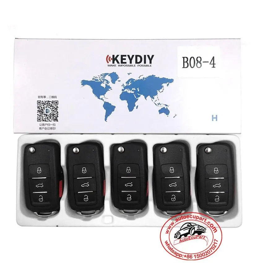 5Pcs Kd B08-4 Universal Remote Control Key 4 Button (Keydiy B Series) 1