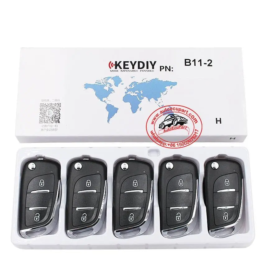 5Pcs Kd B11-2 Universal Remote Control Key 2 Button (Keydiy B Series) 1
