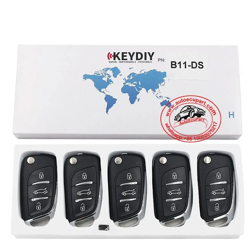 5Pcs Kd B11-Ds Universal Remote Control Key 3 Button (Keydiy B Series) 1