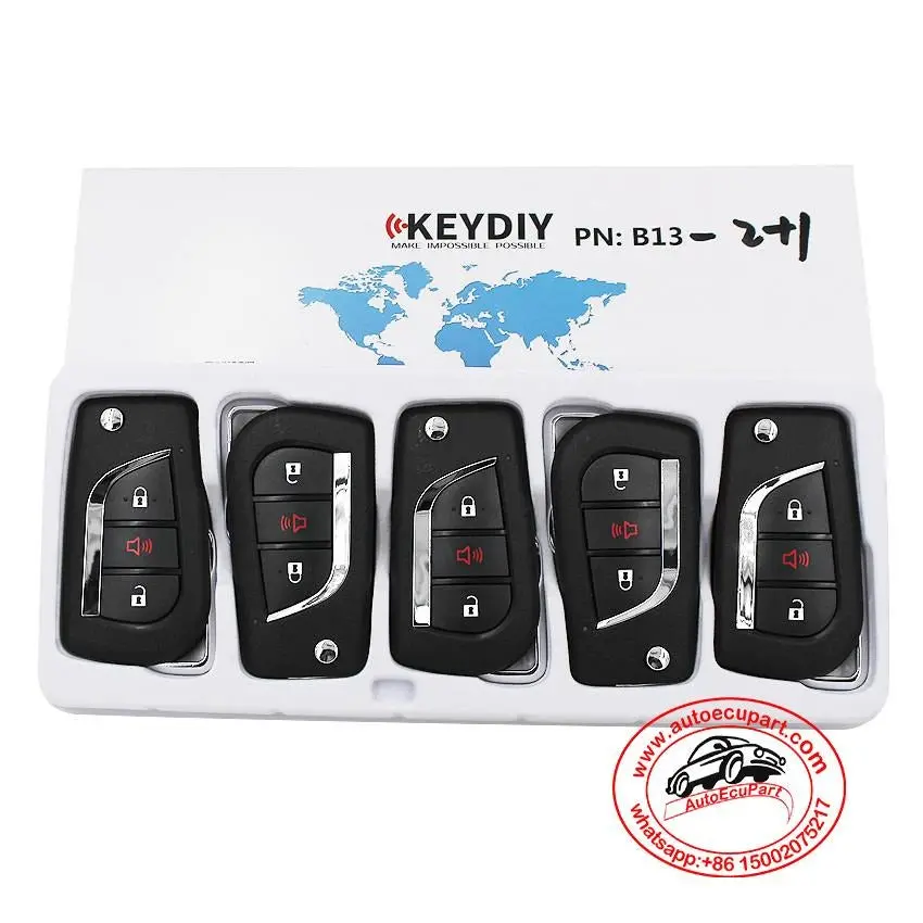 5Pcs Kd B13-2+1 Universal Remote Control Key 3 Button (Keydiy B Series) 1