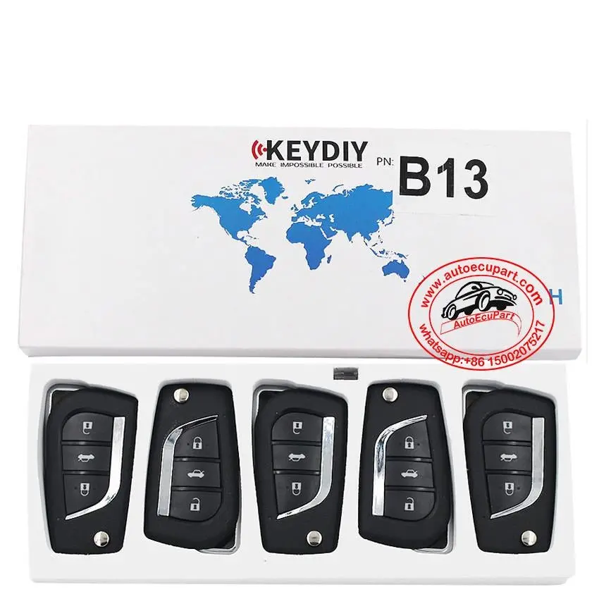 5Pcs Kd B13 Universal Remote Control Key 3 Button (Keydiy B Series) 1