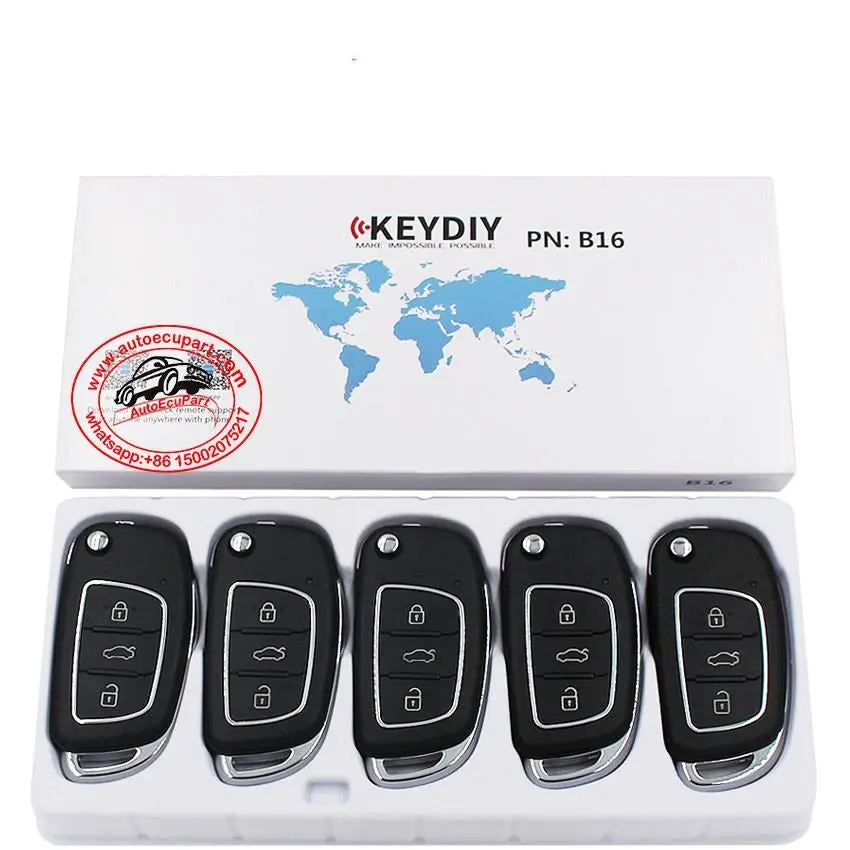 5Pcs Kd B16 Universal Remote Control Key 3 Button (Keydiy B Series) 1