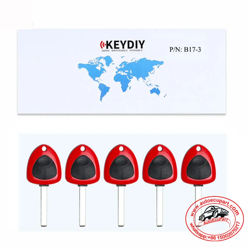 5Pcs Kd B17-3 Universal Remote Control Key 3 Button (Keydiy B Series) 1