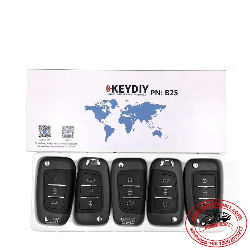 5Pcs Kd B25 Universal Remote Control Key 3 Button (Keydiy B Series) 1