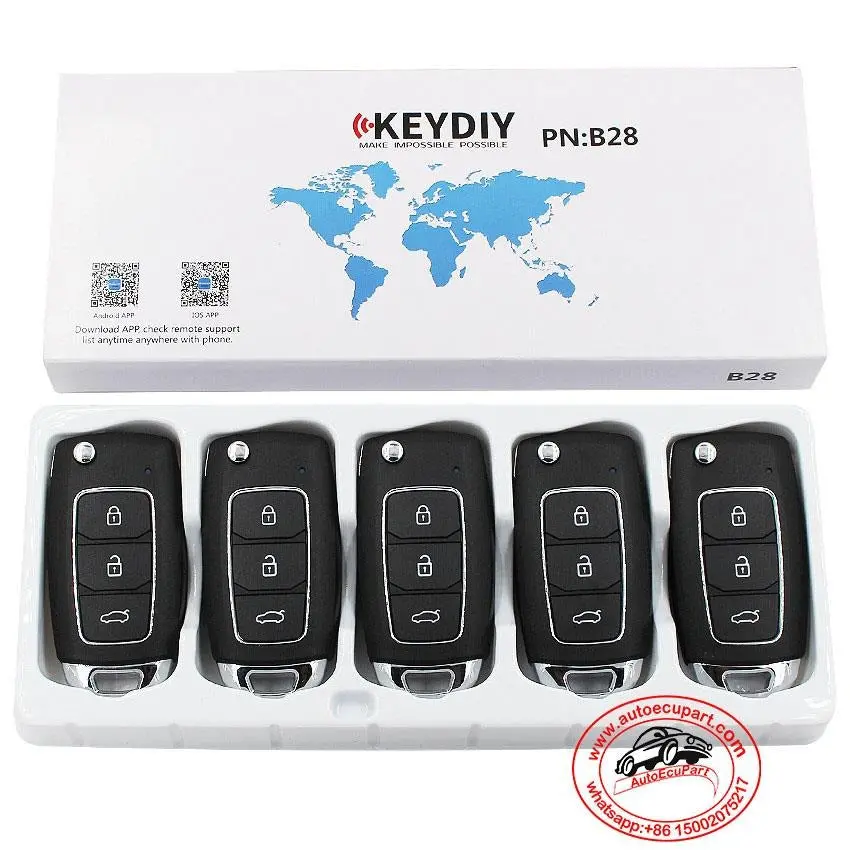 5Pcs Kd B28 Universal Remote Control Key 3 Button (Keydiy B Series) 1