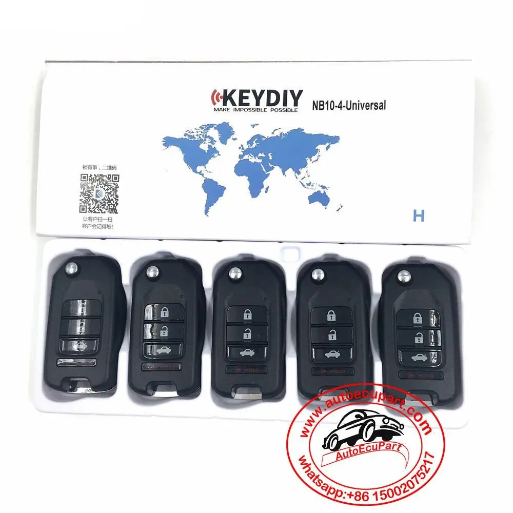 5Pcs Kd Nb10-4 Universal Multi-Functional Remote Control Key 4 Button (Keydiy Nb Series) 1