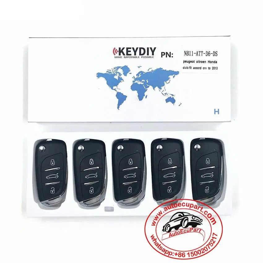 5Pcs Kd Nb11-Att-36 Remote Control Key 3 Button (Keydiy Nb Series) 1