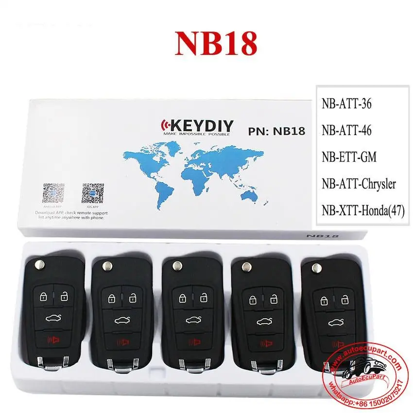 5Pcs Kd Nb18 Universal Multi-Functional Remote Control Key 4 Button (Keydiy Nb Series) 1