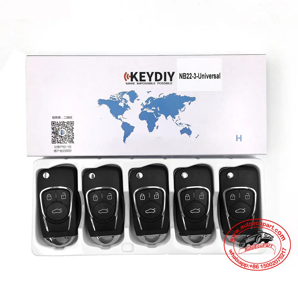 5Pcs Kd Nb22-3 Universal Multi-Functional Remote Control Key 3 Button (Keydiy Nb Series) 1