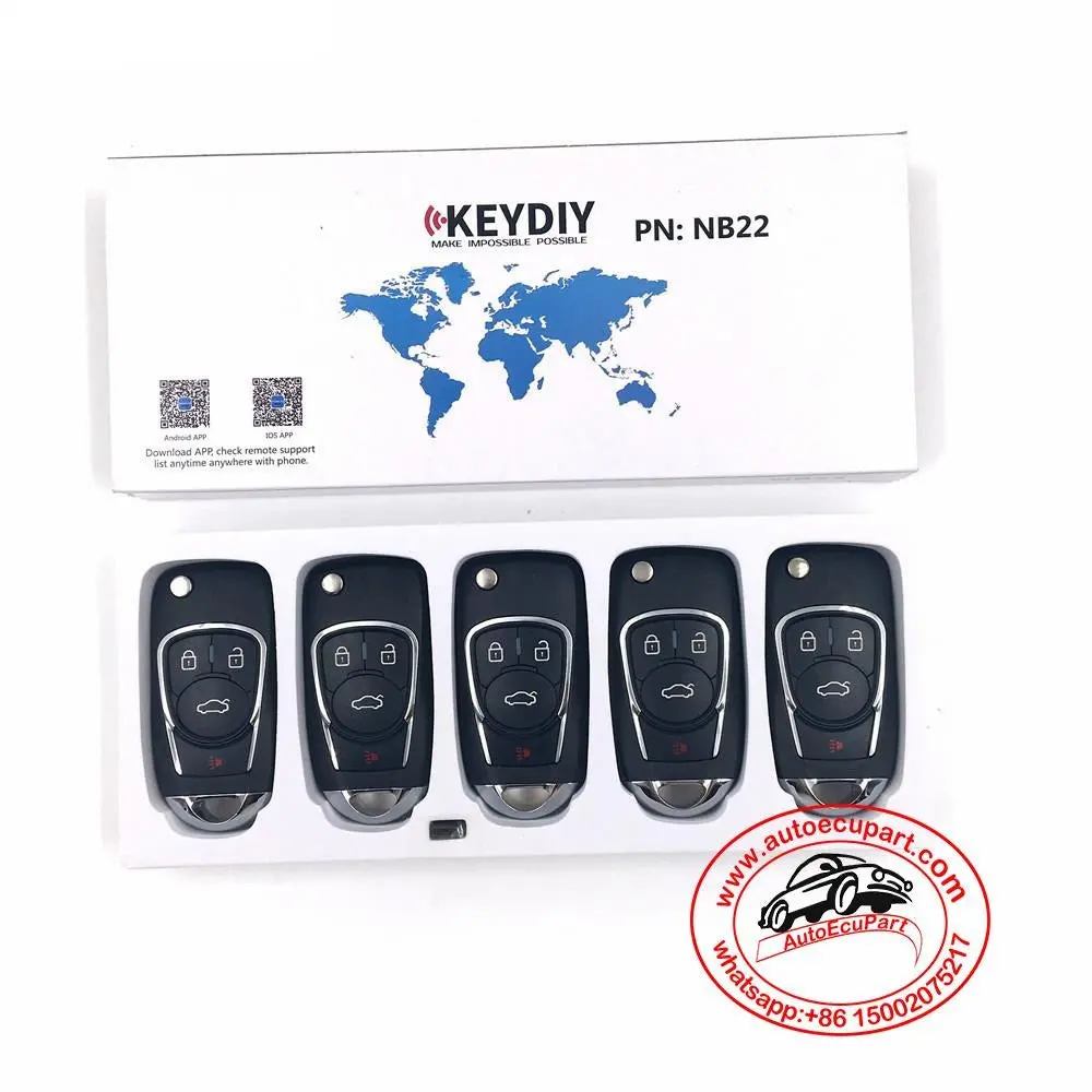 5Pcs Kd Nb22 Universal Multi-Functional Remote Control Key 4 Button (Keydiy Nb Series) 1