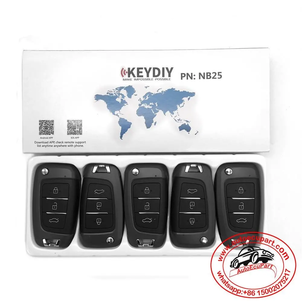 5Pcs Kd Nb25 Universal Multi-Functional Remote Control Key 3 Button (Keydiy Nb Series) 1