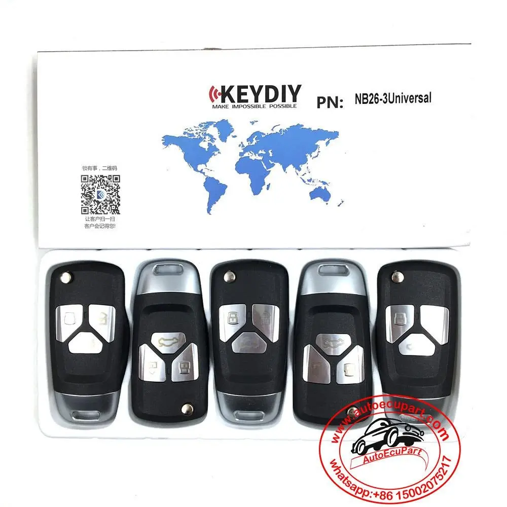 5Pcs Kd Nb26-3 Universal Multi-Functional Remote Control Key 3 Button (Keydiy Nb Series) 1