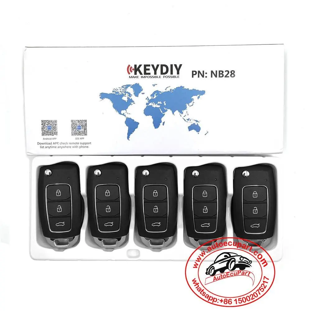 5Pcs Kd Nb28 Universal Multi-Functional Remote Control Key 3 Button (Keydiy Nb Series) 1