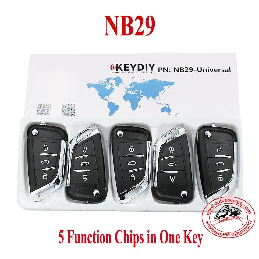 5Pcs Kd Nb29-Universal Multi-Functional Remote Control Key 3 Button (Keydiy Nb Series) 1