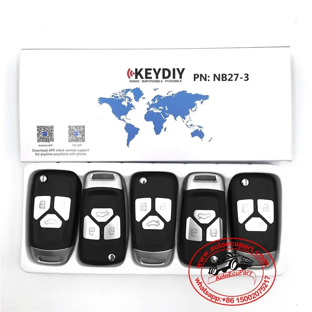 5Pcs Kd Nb27-3 Universal Multi-Functional Remote Control Key 3 Button (Keydiy Nb Series) 1