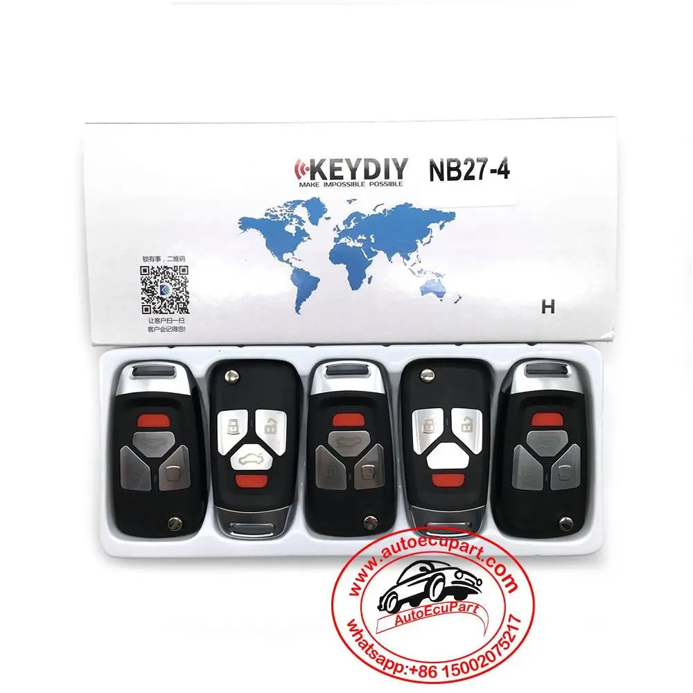 5Pcs Kd Nb27-4 Universal Multi-Functional Remote Control Key 3 Button (Keydiy Nb Series) 1