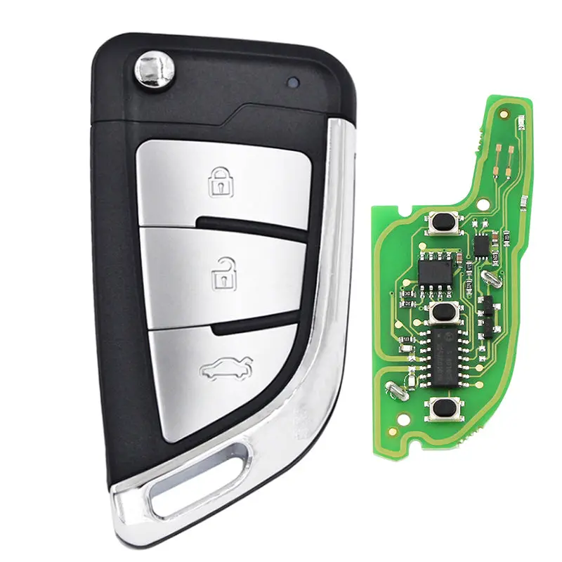 5Pcs Xekf21en Vvdi Super Remote Xhorse Vvdi2, Vvdi Key Tool Max Pro Flip Remote Key 3 Buttons Silver 1