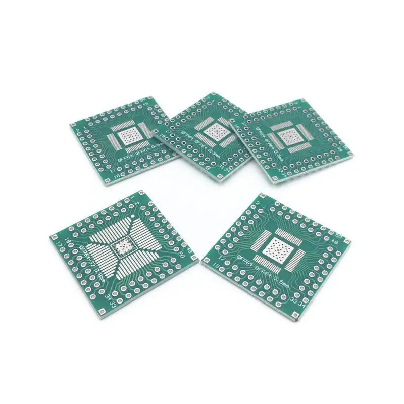 5Pcs/Set Qfp32 Qfp40 Qfp48 Qfp56 Qfp64 Smt To Dip64 Adapter Pcb Board Converter Plate 0.5Mm 0.8 Mm 1