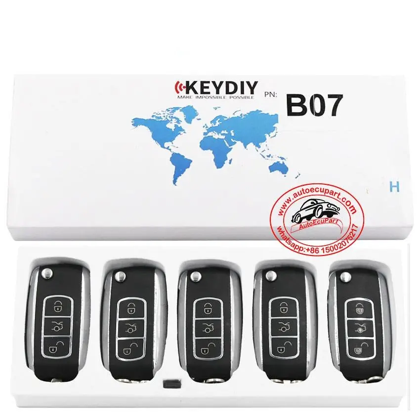 5Pcs Kd B07 Universal Remote Control Key 3 Button (Keydiy B Series) 1