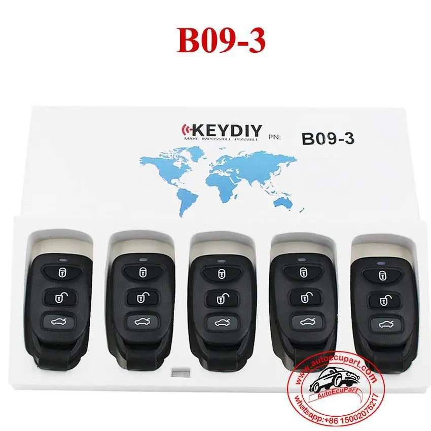 5Pcs Kd B09-3 Universal Remote Control Key 3 Button (Keydiy B Series) 1