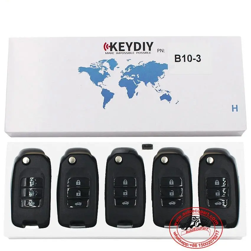 5Pcs Kd B10-3 Universal Remote Control Key 3 Button (Keydiy B Series) 1